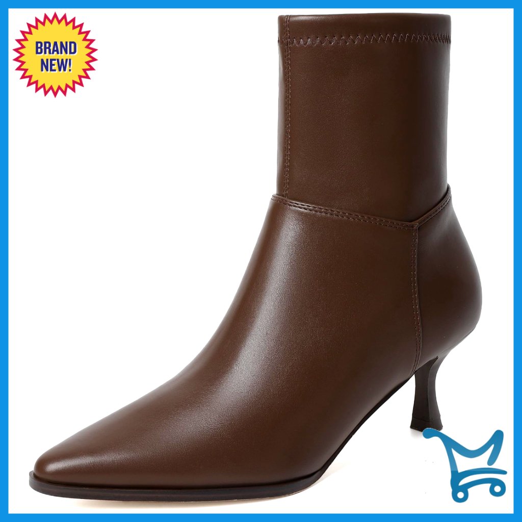 Stiletto Kitten Heel Ankle Boots Pointed Toe Side Zipper Low Heels